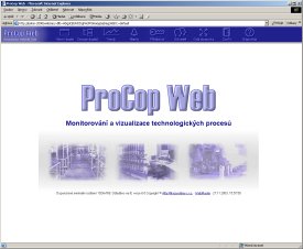 Úvodní stránka ProCop 2 Web ve webovém prohlížeči